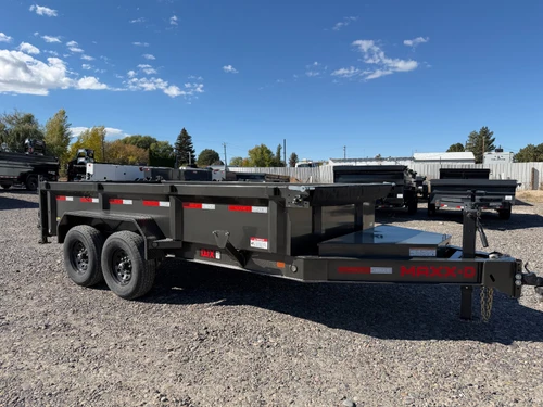 Maxx-D Trailers 2026 2026 83"X14' Scissor Dump Trailer | Tandem Axle Axle 14K, 2' Sides, Ramps, Tarp | 2' Sides, Ramps, Tarp