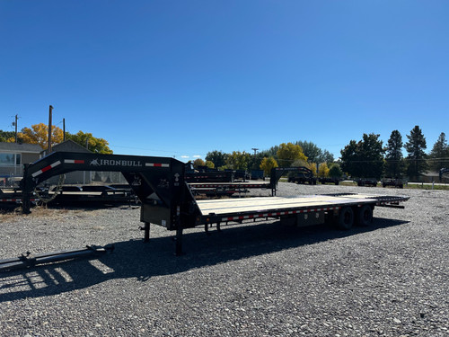 Iron Bull Trailers 2025 2025 408" Flatbed Trailer | Tandem Axle Axle 24K | Hydraulic Dovetail Dual Tires, Winch Plate, 9' Dove, Hutch Suspension