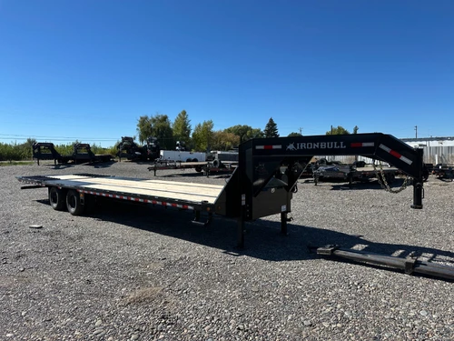 Iron Bull Trailers 2025 2025 408" Flatbed Trailer | Tandem Axle Axle 24K | Hydraulic Dovetail Dual Tires, Winch Plate, 9' Dove, Hutch Suspension