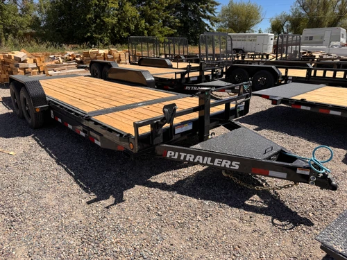 P.J. Trailers 2027 2027 83"X20' Car Hauler Gravity Tilt Trailer | Tandem Axle Axle 14K | (16' Tilt +4' Stationary)  Torsion Axles, 10 Ply, Locking Lid