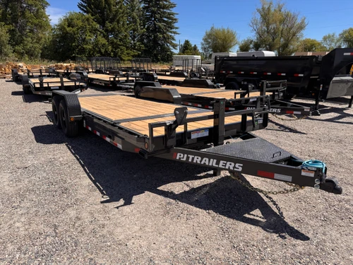 P.J. Trailers 2027 2027 83"X20' Car Hauler Gravity Tilt Trailer | Tandem Axle Axle 14K | (16' Tilt +4' Stationary)  Torsion Axles, 10 Ply, Locking Lid