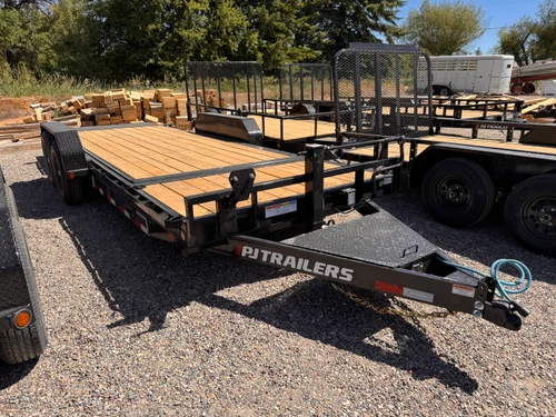 P.J. Trailers 2027 2027 83"X20' Car Hauler Gravity Tilt Trailer | Tandem Axle Axle 14K | (16' Tilt +4' Stationary)  Torsion Axles, 10 Ply, Locking Lid