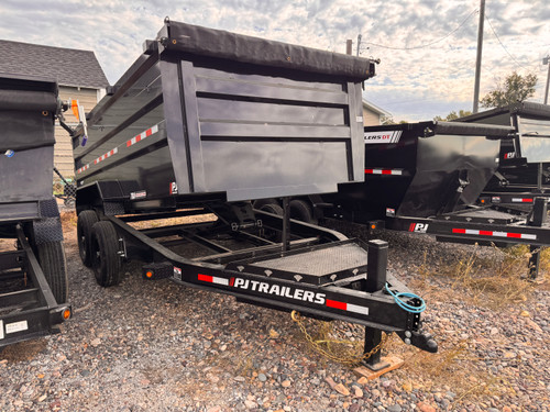 P.J. Trailers 2027 2027 83"X14' Scissor Dump Trailer | Tandem Axle Axle 14K | Hydraulic Jack, 14K