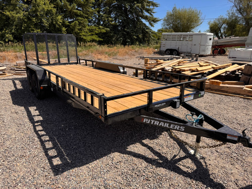 P.J. Trailers 2027 2027 83"X20' Utility Trailer | Tandem Axle Axle | ATV Side Load, Straightdeck W/4' Spring Assisted Rear Ramp
