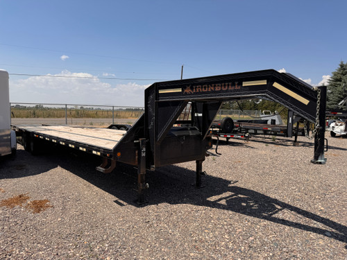 Iron Bull Trailers 2017 FLG 384" Flatbed Trailer | Tandem Axle Axle 20K, Dual Tires, Rampage Ramps, Locking Storage Box