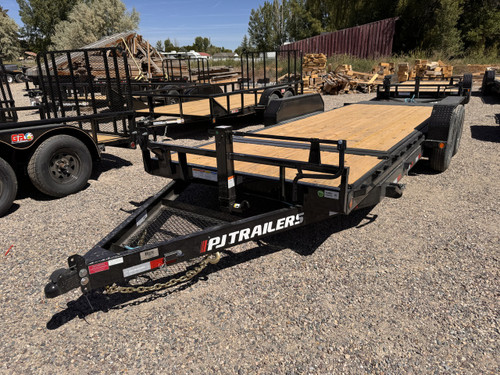 P.J. Trailers 2027 T6 83"X20' Car Hauler Gravity Tilt Trailer | Tandem Axle Axle 14K, 16' Tilt, 2' Stationary, Torsion Axles, Bolt On Steel Fenders