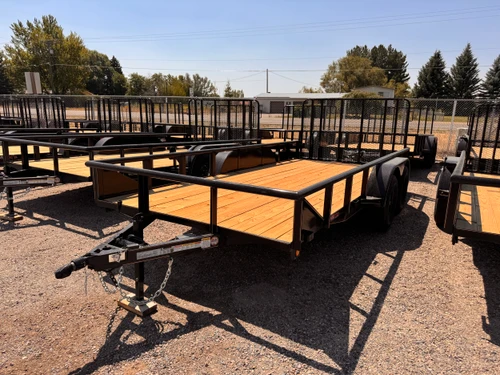 GR Trailers 2026 82"X16' Utility Trailer | Tandem Axle Axle 7K, Pieptop Rails, Spring Assist Rampgate, Spare Tire Mount