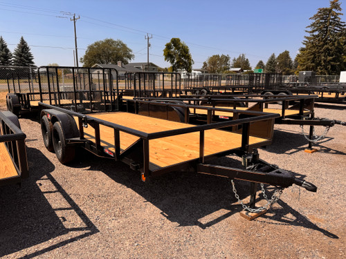 GR Trailers 2026 82"X16' Utility Trailer | Tandem Axle Axle 7K, Pieptop Rails, Spring Assist Rampgate, Spare Tire Mount