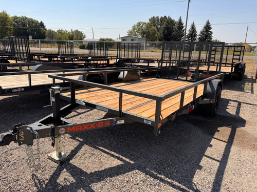 Maxx-D Trailers 2027 S3X 83"X14' Utility Trailer | Single Axle Axle, 4" Channel Tongue, 2" Tube Rail, 1' Dovetail, 4' Rear Rampgate, Spare Tire Mount