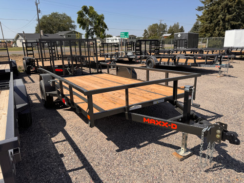 Maxx-D Trailers 2027 S3X 83"X14' Utility Trailer | Single Axle Axle, 4" Channel Tongue, 2" Tube Rail, 1' Dovetail, 4' Rear Rampgate, Spare Tire Mount