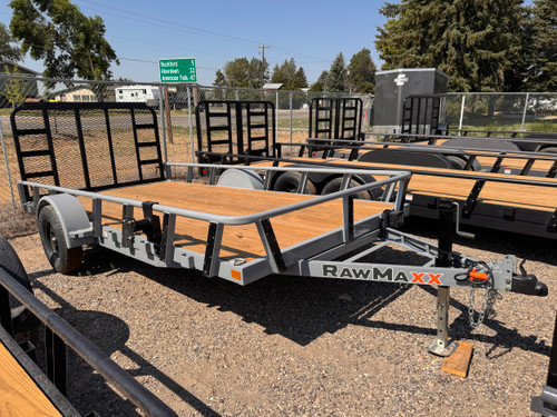 Raw Maxx Trailers 2026 UTX 83"X14' Utility Trailer | Single Axle Axle 3.5K, 2" Round Tube Rail, 4' Rampgate, Black Diamond Plate Trim, Straight Deck