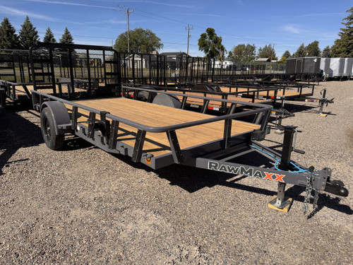 Raw Maxx Trailers 2026 UTX 83"X14' Utility Trailer | Single Axle Axle 3.5K, 2" Round Tube Rail, 4' Rampgate, Straight Deck