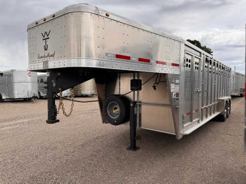 Wilson Trailers 2027 Punchside 84"X24' Stock Trailer | Alluminum, PSGN-5724, 16KGVWR, 7K AXLES, TIE RAIL INSIDE, 8 TIE LOOPS OUTSIDE, RUNNING BOARDS,