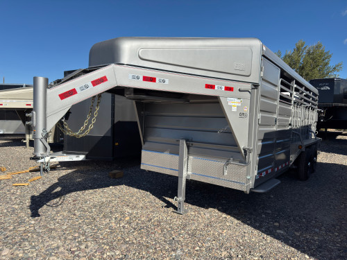 GR Trailers 2027 80"X20' Stock Combo Trailer | Tandem Axle 14K, SMOOTH RUBBER FLOOR, ESCAPE 48", 4' DOUBLE DOOR TACK, SWING OUT SADDLE RK, FULL SWING SLIDE REAR GATE