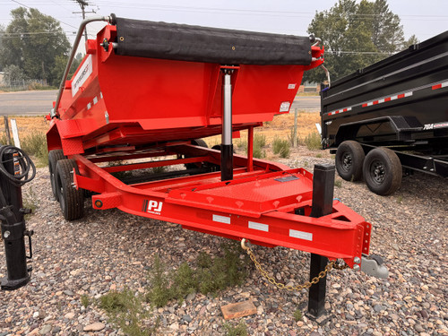 P.J. Trailers 2027 DT 83"X14' Telescopic Dump Trailer | Tandem Axle 14K, LOW PRO, 24" SIDES, HYD JACK, 14 PLY TIRES, SWING TARP, SOLAR CHARGER
