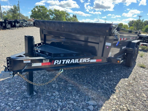 P.J. Trailers 2027 DT 83"X16' Telescopic Dump Trailer | Tandem Axle 14K, LOW PRO, 24" SIDES, 6" CYLINDER UPGRADE, HYD JACK, STRAIGHT AXLES