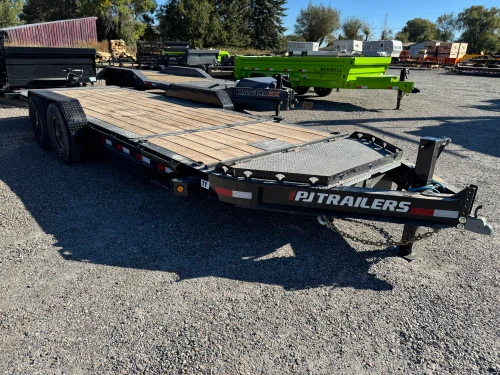 P.J. Trailers 2027 TY 83"X20' Equipment Tilt Trailer | Tandem Axle 14K, 8" I-Beam Frame, w/14 Ply Tires, Torsion Axles, 16' Tilt Deck, Plate for Winch