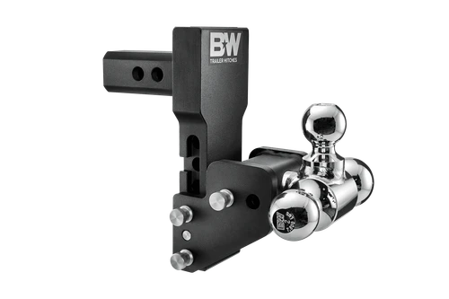 B&W Hitches Tow and Stow Adjustable Drop Hitch | 2" Receiver, 4-1/2" Drop, 5-1/2" Rise, Tri-Ball 1-7/8" x 2" x 2-5/16" | GM MultiPro & MultiFlex Compatible