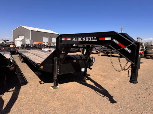 Iron Bull Trailers 2024 FLG 102"X34' Deckover Flatbed Trailer | Tandem Axle 25.9K, Dual Tires, Rampage Ramps, Locking Storage Box