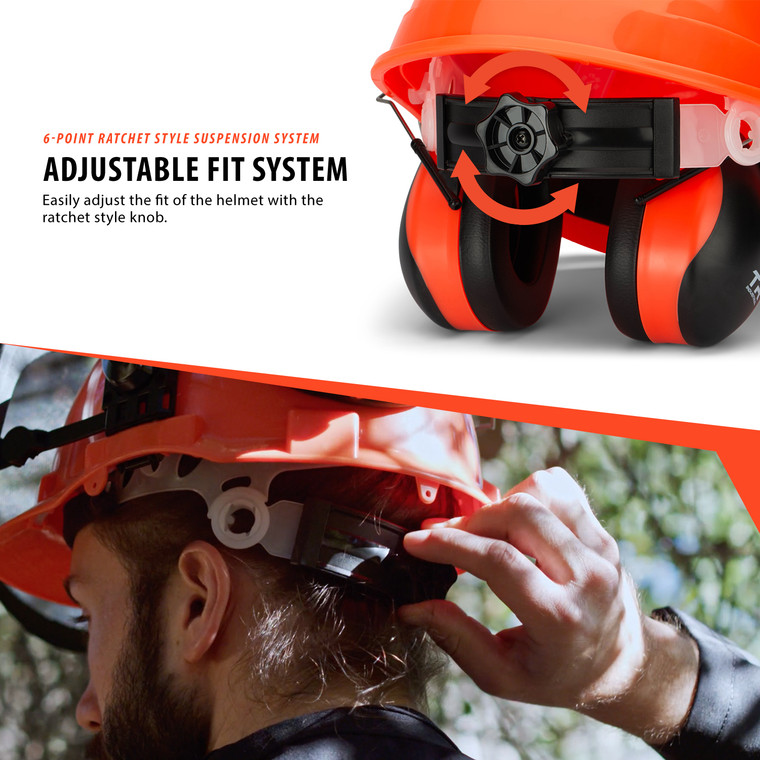 TR Industrial 5-in-1 Forestry Safety Helmet System – Hard Hat With Earmuffs & Dual Visors, ANSI Approved (Adjustable 20-24.5”)