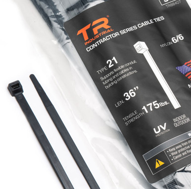 Contractor Series UV Cable Ties, Type 21S, Black, USA - TR