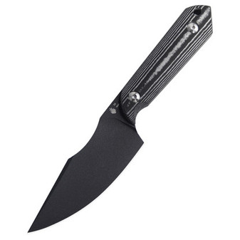 Kizer Harpoon Silver Black Micarta - down, left
