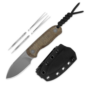Kizer Drop Bear Burlap Micarta Brown (1094A1)