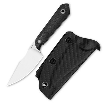 Kizer Mini Harpoon Carbon Fiber Black (1040S8) in sheath
