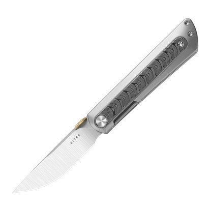 Kizer Quoll Titanium/Rainbow Damascus (Ki3733A1)