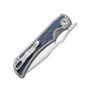 Kizer Allure Titanium Vortex Micarta Blue (Ki4763LDA1)
closed clipside