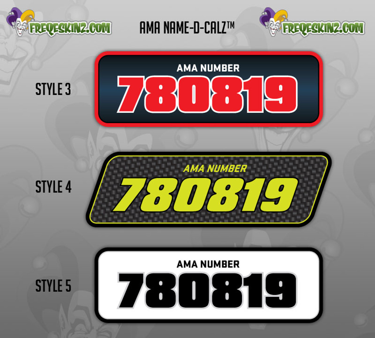 AMA Name & Number Decals