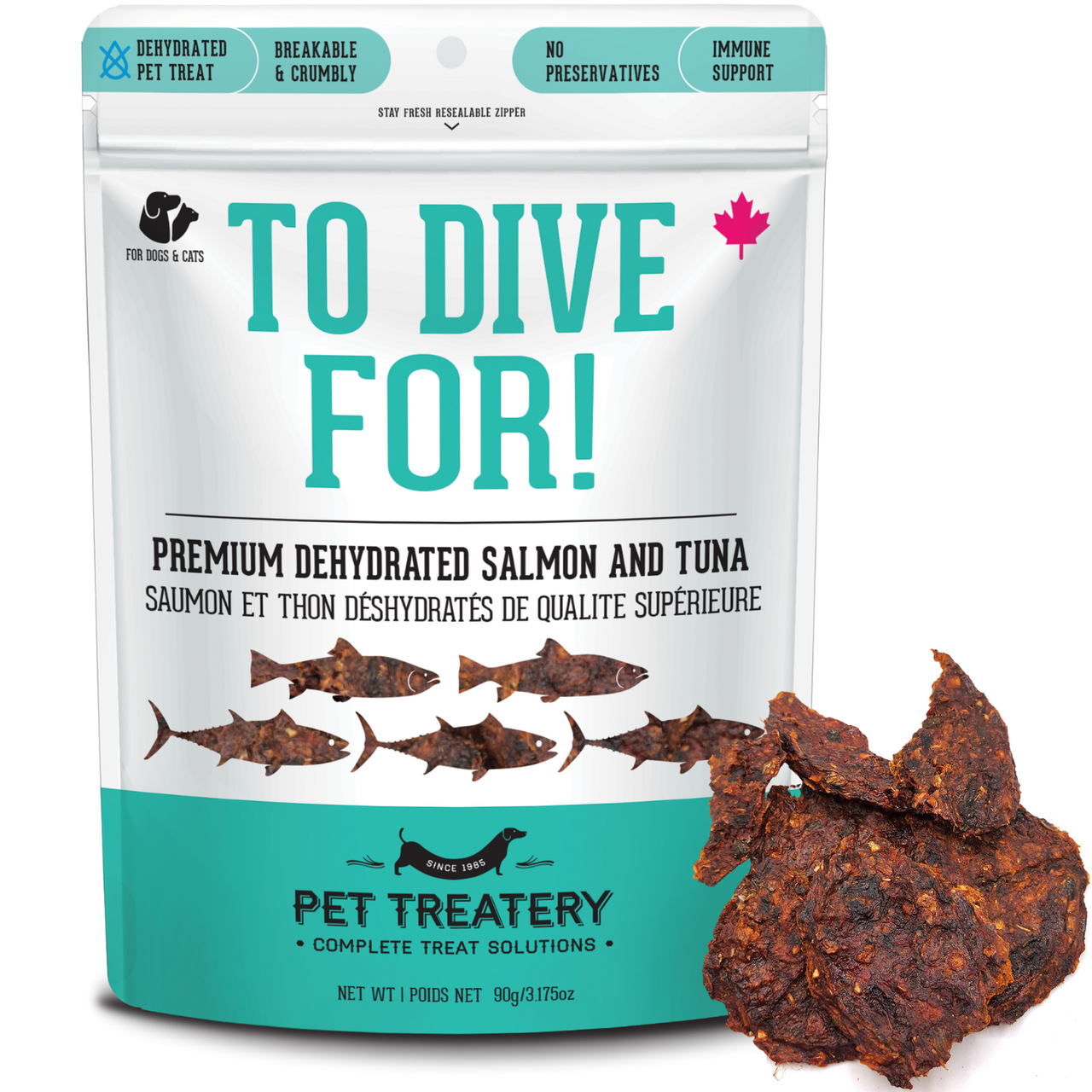 Dehydrated Salmon Tuna Treats for Dogs Cats - Main Image