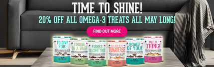 Time To Shine! 20% OFF all Omega-3 Treats all May long!