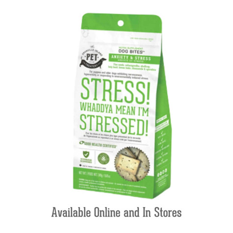 The Granville Island Pet Treatery Dog Treats+ Stress! Whaddya Mean I'm Stressed! - Nutra Bite Homeopathic Supplement For Dogs