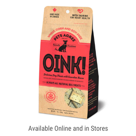 Oink! – Bacon Grain-Free Biscuits For Medium to Larger Dogs Pets Agree 1lb Bag