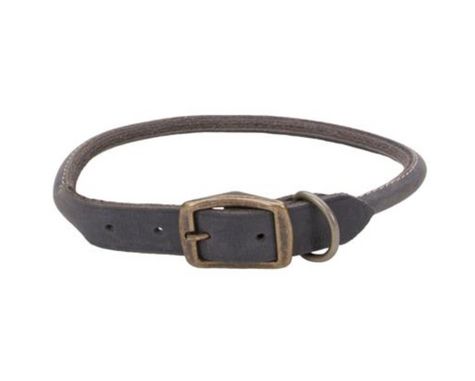 Rustic Leather collar in Gray color.