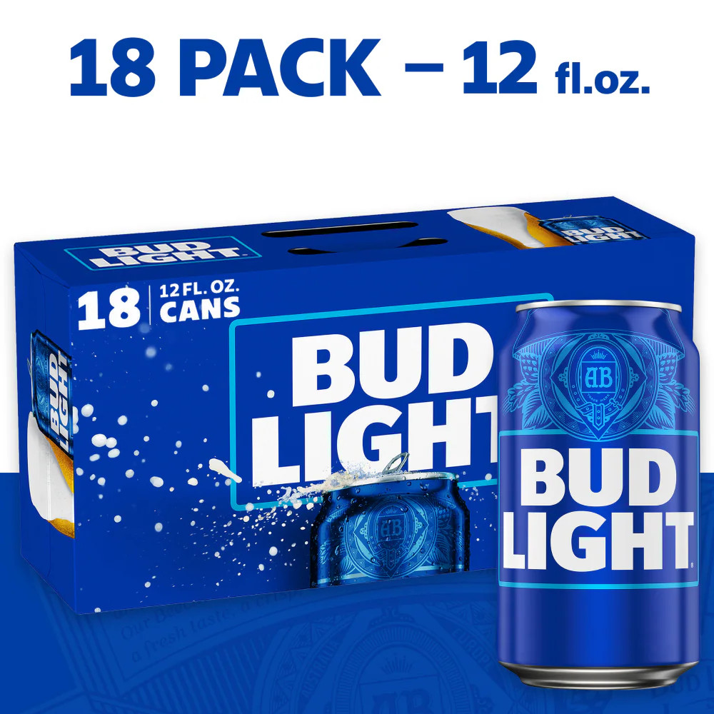 Bud Light Beer 18 Cans 12 Fluid Ounces | GBuynow