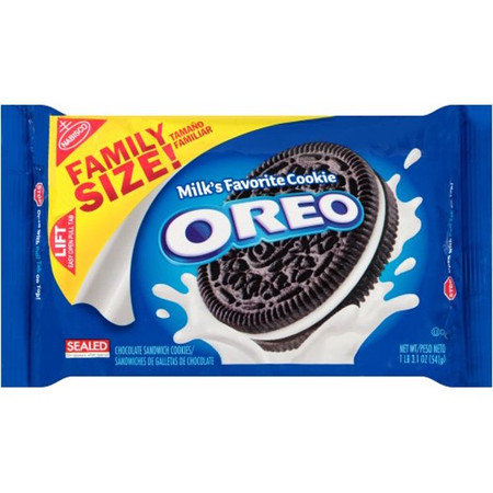 A 19.1 ounce family size package of Oreo Chocolate Sandwich Cookies