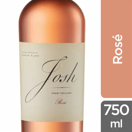 A 750 ml bottle of Josh Cellars California Rosé Wine, offering a light pink hue and vibrant fruity flavors.