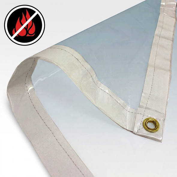 07' X 30' Clear PVC Vinyl Tarp (Finished Size 6'6" x 29'6")