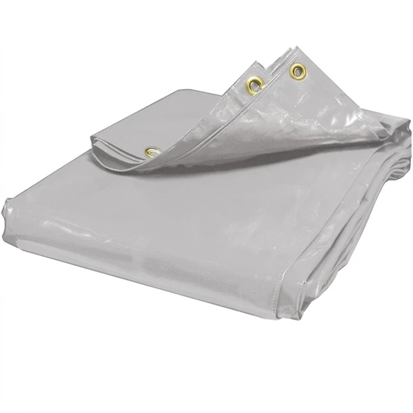 10' X 10' White Vinyl Tarp (Actual Size 9'6" x 9'6")