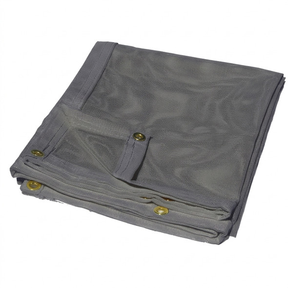 16' x 18' Gray Vinyl Mesh Tarp 10 OZ