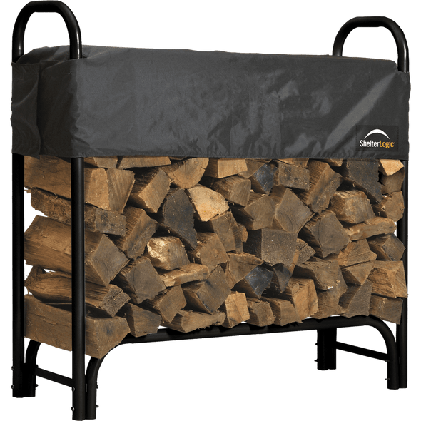 4'  Heavy-Duty Firewood Rack Plus Cover