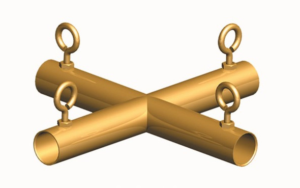 3/4" Cross Connector - Gold