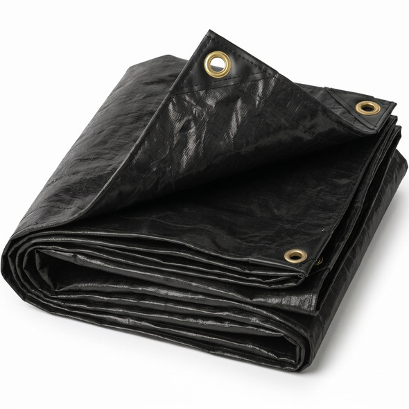 07' X 20' Super Heavy-Duty Tarp Black(6'6" X 19'6")