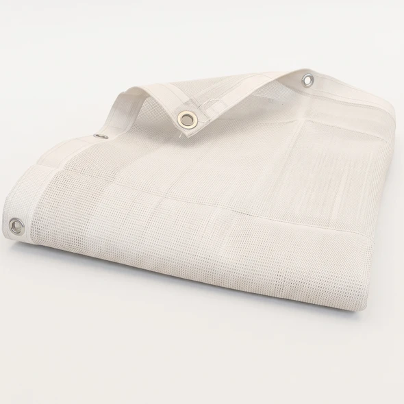 White Mesh Tarp 14' x 30'(Finished Size 13'6" x 29'6")