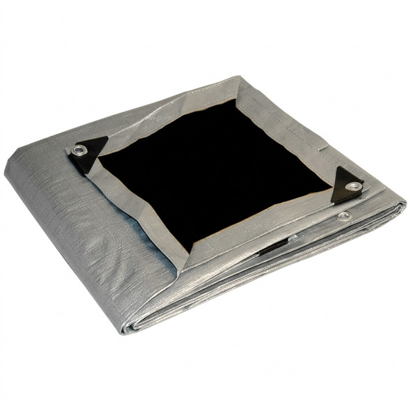 10' x 16' Silver/Black Tarp (Actual Size 09'06"x15'06")