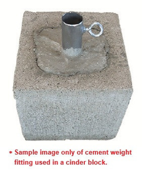 2-3/8" Cement Weight Fitting in a block