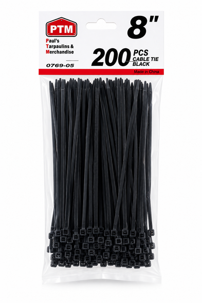 8" Cable Tie Black