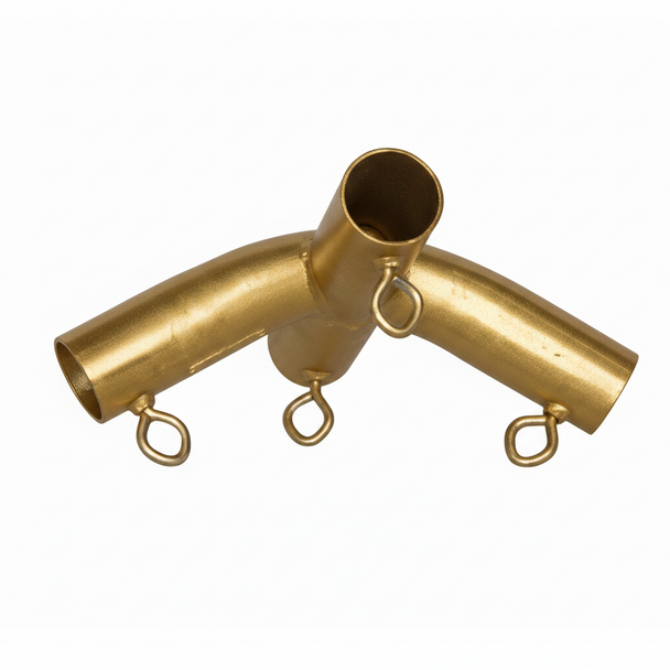 2 3/8" High Peak Center/ Side Gold